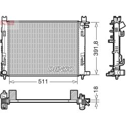 Radiatorius, variklio aušinimas DENSO DRM37002