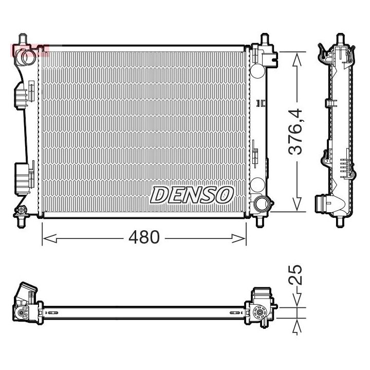 Radiatorius, variklio aušinimas DENSO DRM41037