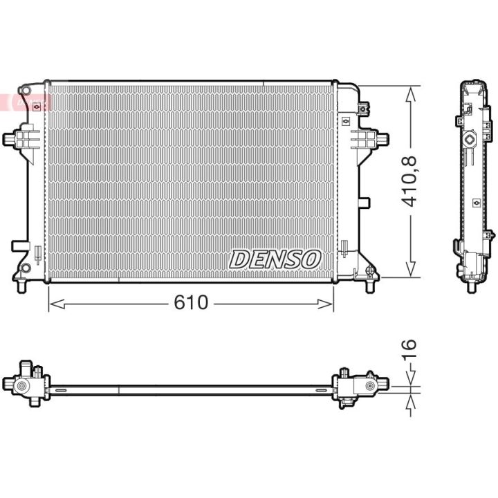 Radiatorius, variklio aušinimas DENSO DRM41038
