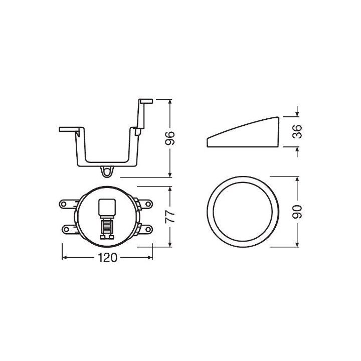 Laikiklis, rūko žibintas ams-OSRAM FOG103/201-TY-M