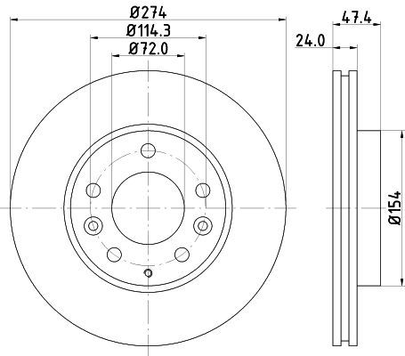 Stabdžių diskas MINTEX MDC1543