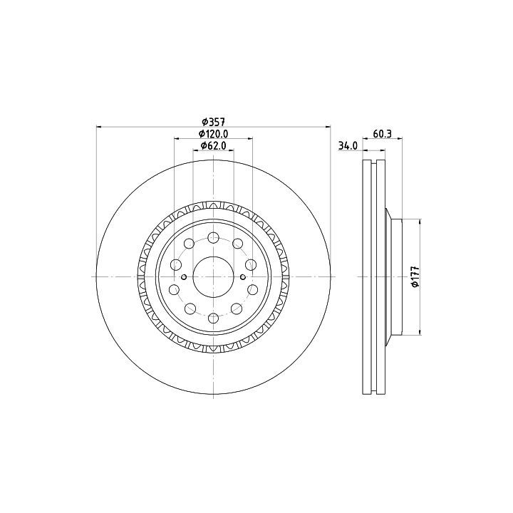 Stabdžių diskas MINTEX MDC2269R