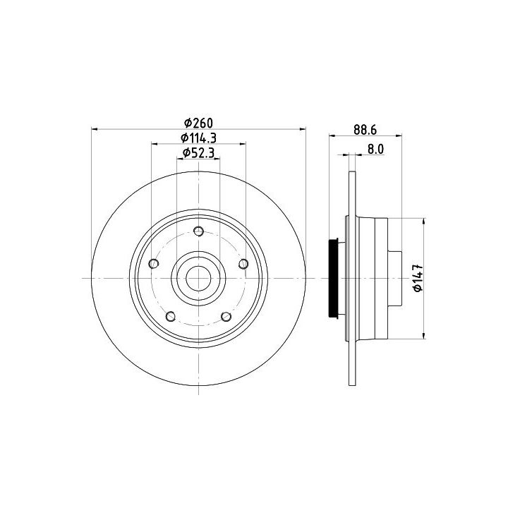 Stabdžių diskas MINTEX MDC2795C
