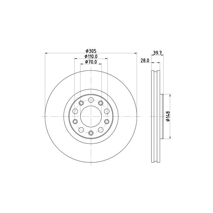 Stabdžių diskas MINTEX MDC2823C