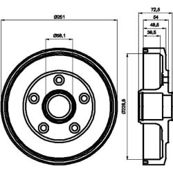 Stabdžių būgnas MINTEX MBD124