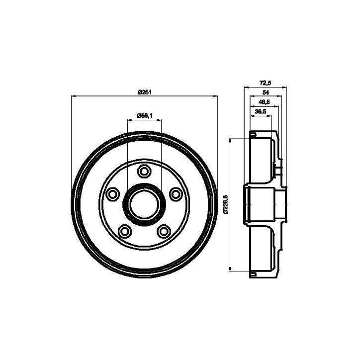 Stabdžių būgnas MINTEX MBD124