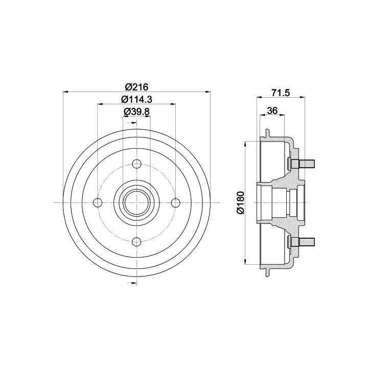 Stabdžių būgnas MINTEX MBD274
