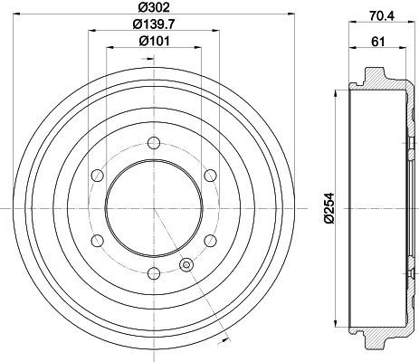 Stabdžių būgnas MINTEX MBD390