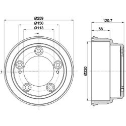 Stabdžių būgnas MINTEX MBD414
