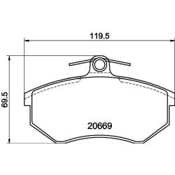 Stabdžių trinkelių rinkinys, diskinis stabdys MINTEX MDB1190