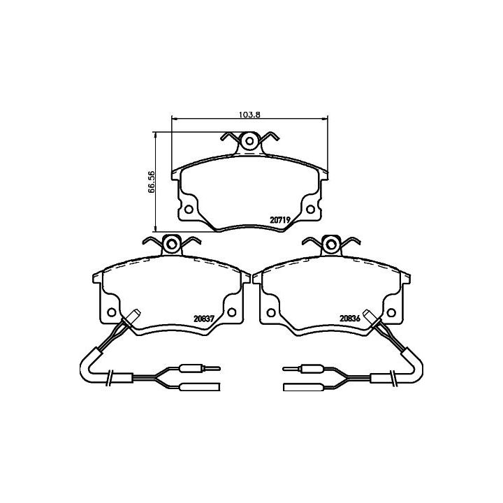 Stabdžių trinkelių rinkinys, diskinis stabdys MINTEX MDB1278