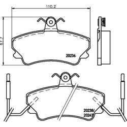 Stabdžių trinkelių rinkinys, diskinis stabdys MINTEX MDB1631