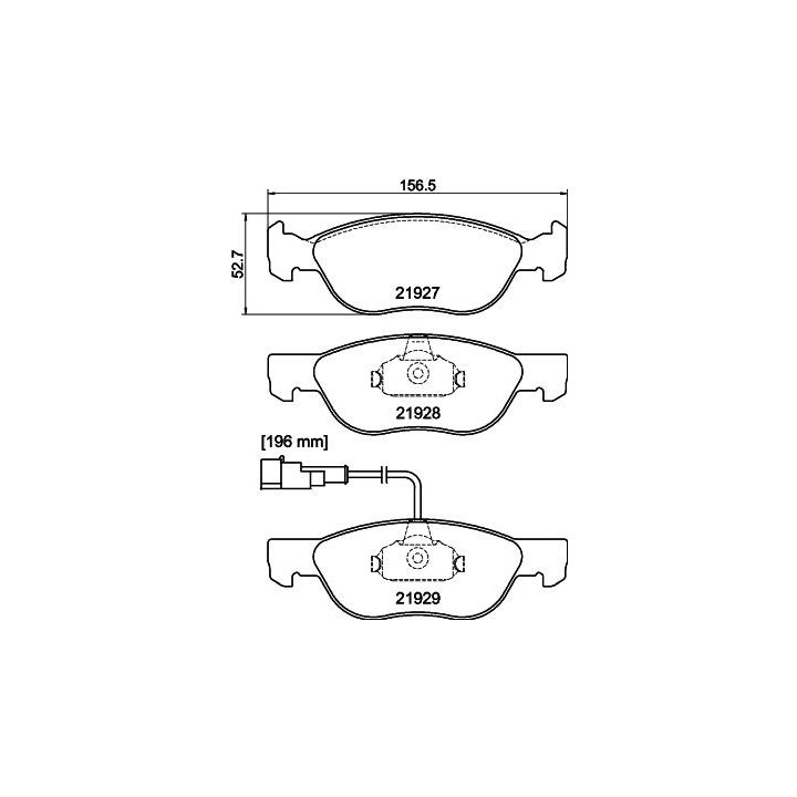 Stabdžių trinkelių rinkinys, diskinis stabdys MINTEX MDB1734