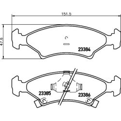Stabdžių trinkelių rinkinys, diskinis stabdys MINTEX MDB1754