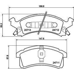 Stabdžių trinkelių rinkinys, diskinis stabdys MINTEX MDB1772