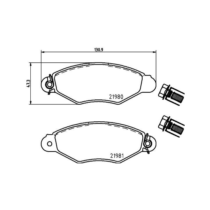 Stabdžių trinkelių rinkinys, diskinis stabdys MINTEX MDB1837