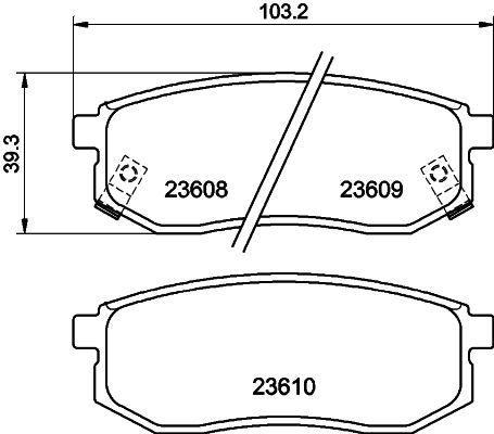 Stabdžių trinkelių rinkinys, diskinis stabdys MINTEX MDB2066
