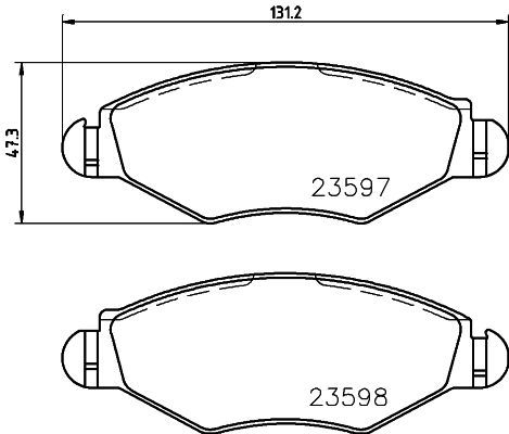 Stabdžių trinkelių rinkinys, diskinis stabdys MINTEX MDB2131