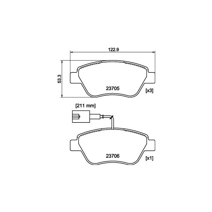 Stabdžių trinkelių rinkinys, diskinis stabdys MINTEX MDB2239