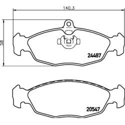 Stabdžių trinkelių rinkinys, diskinis stabdys MINTEX MDB2243