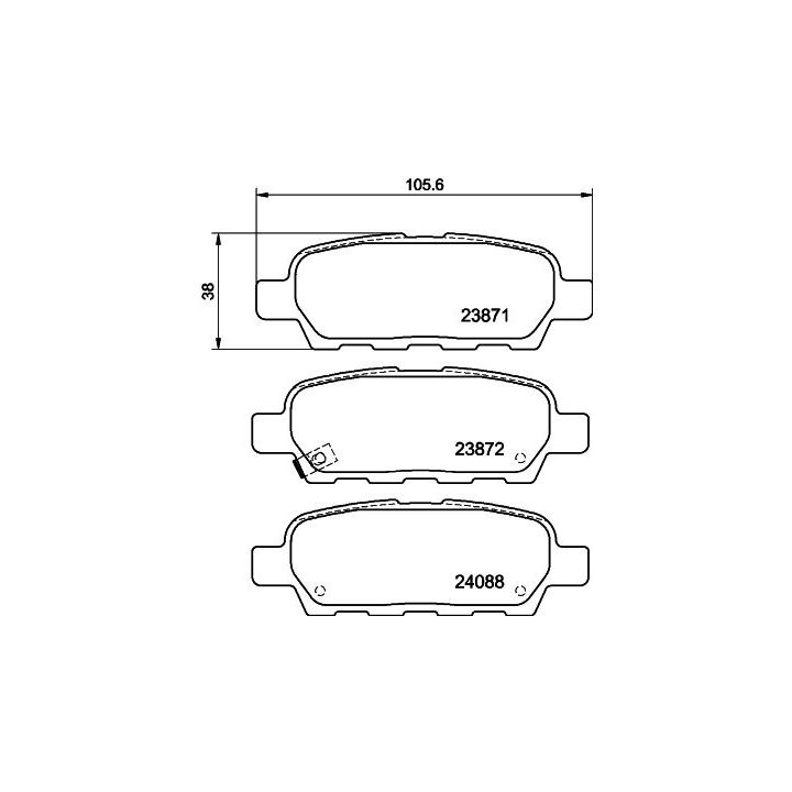 Stabdžių trinkelių rinkinys, diskinis stabdys MINTEX MDB2261