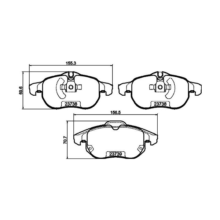 Stabdžių trinkelių rinkinys, diskinis stabdys MINTEX MDB2262