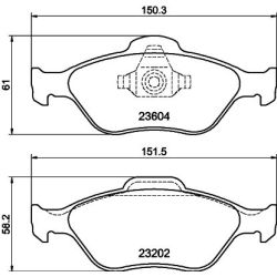 Stabdžių trinkelių rinkinys, diskinis stabdys MINTEX MDB2314