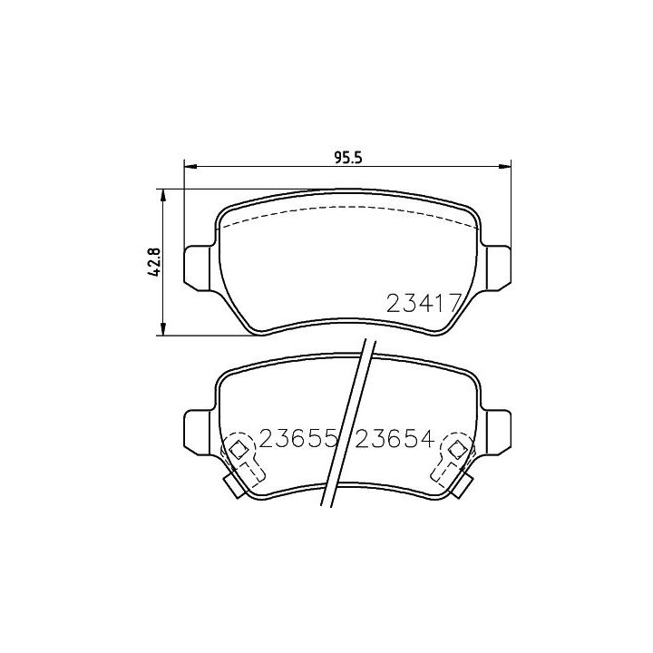 Stabdžių trinkelių rinkinys, diskinis stabdys MINTEX MDB2357