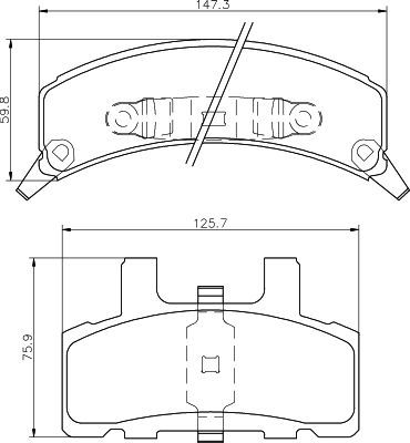 Stabdžių trinkelių rinkinys, diskinis stabdys MINTEX MDB2412