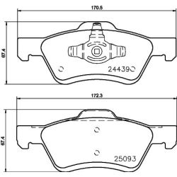 Stabdžių trinkelių rinkinys, diskinis stabdys MINTEX MDB2626