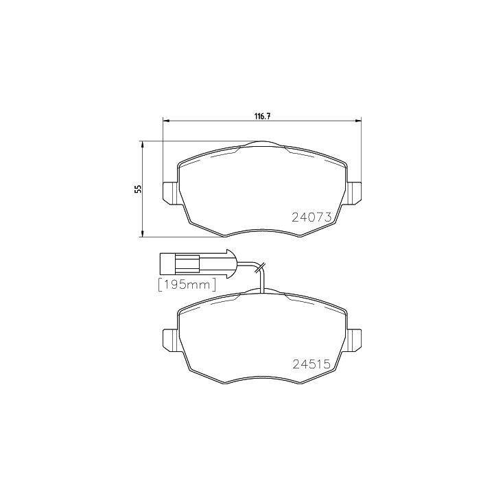 Stabdžių trinkelių rinkinys, diskinis stabdys MINTEX MDB2856