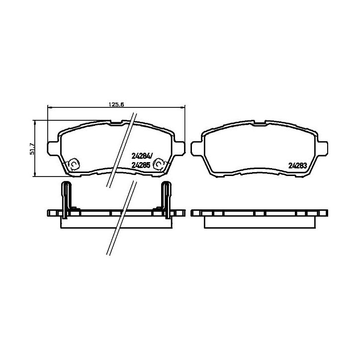 Stabdžių trinkelių rinkinys, diskinis stabdys MINTEX MDB2968
