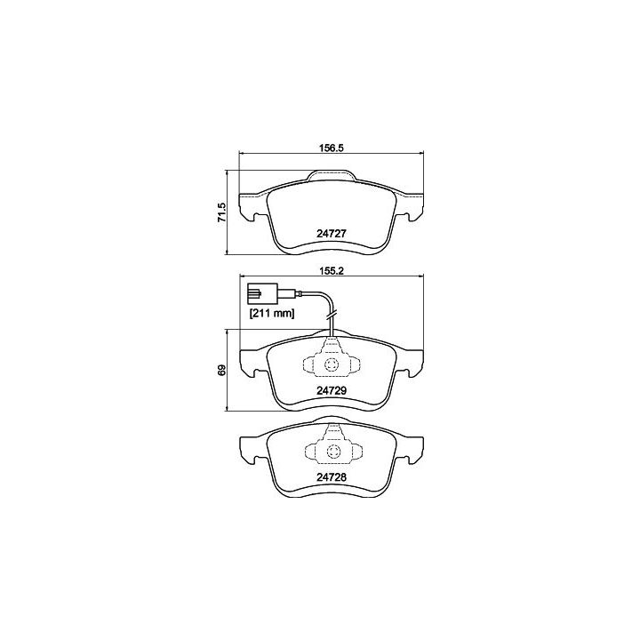 Stabdžių trinkelių rinkinys, diskinis stabdys MINTEX MDB3001