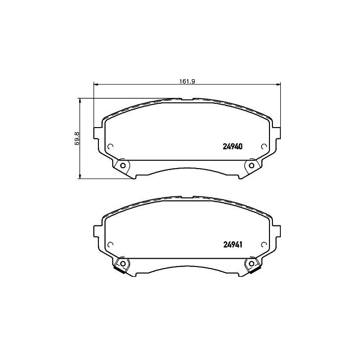 Stabdžių trinkelių rinkinys, diskinis stabdys MINTEX MDB3080