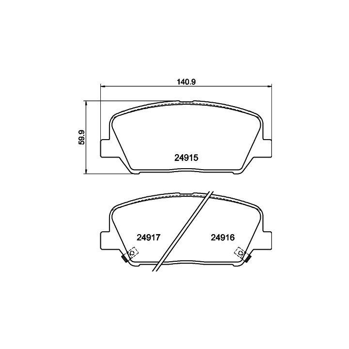 Stabdžių trinkelių rinkinys, diskinis stabdys MINTEX MDB3282