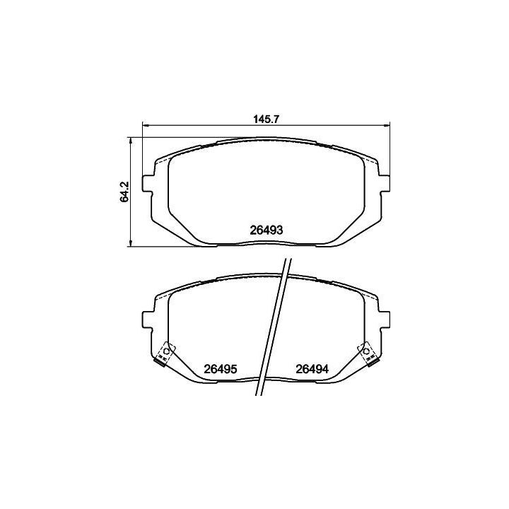 Stabdžių trinkelių rinkinys, diskinis stabdys MINTEX MDB3493