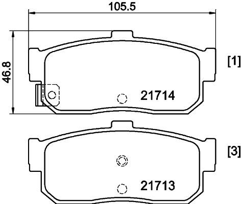 Stabdžių trinkelių rinkinys, diskinis stabdys MINTEX MDB3828