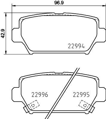 Stabdžių trinkelių rinkinys, diskinis stabdys MINTEX MDB4097