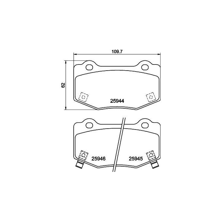 Stabdžių trinkelių rinkinys, diskinis stabdys MINTEX MDB4308