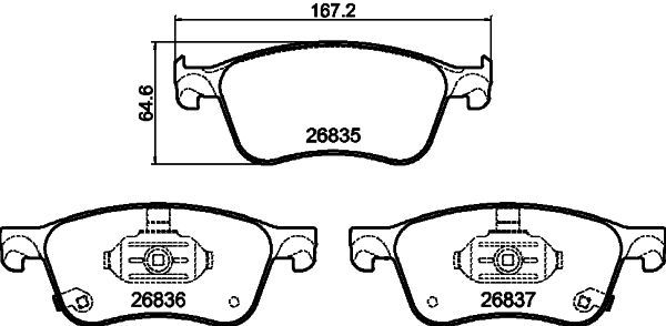 Stabdžių trinkelių rinkinys, diskinis stabdys MINTEX MDB4355