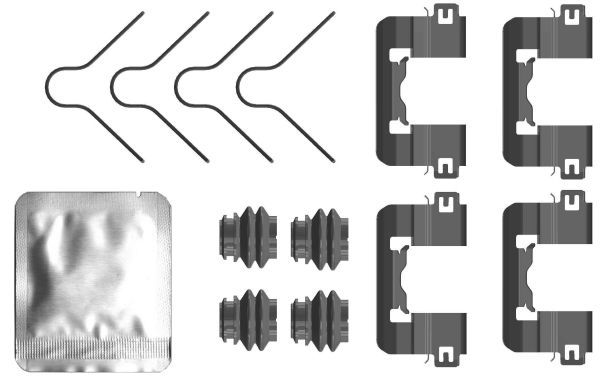 Priedų komplektas, diskinių stabdžių trinkelės MINTEX MBA0105