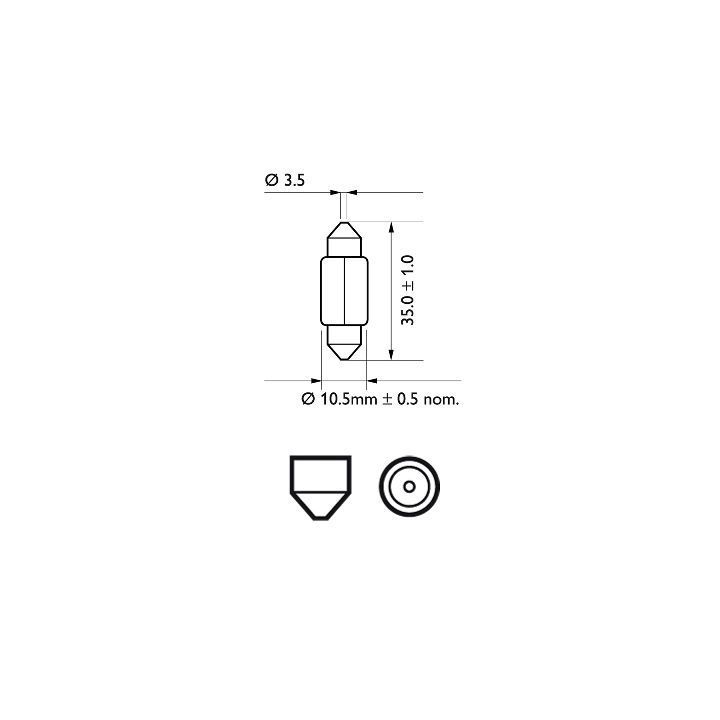 Lemputė, valstybinio numerio apšvietimas PHILIPS 12844B2