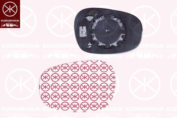 Veidrodėlio stiklas, išorinis veidrodėlis KLOKKERHOLM 00621069