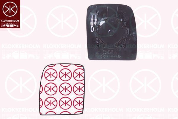 Veidrodėlio stiklas, išorinis veidrodėlis KLOKKERHOLM 05571064