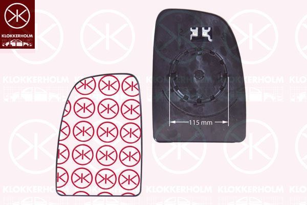 Veidrodėlio stiklas, išorinis veidrodėlis KLOKKERHOLM 20971064
