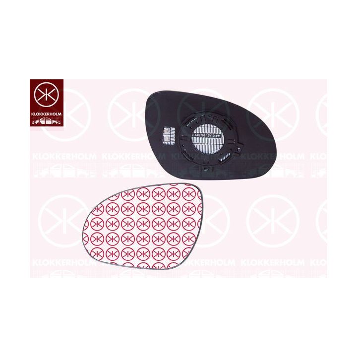 Veidrodėlio stiklas, išorinis veidrodėlis KLOKKERHOLM 31351064