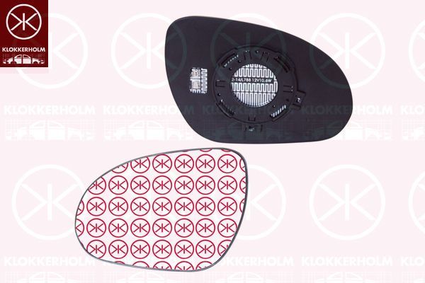 Veidrodėlio stiklas, išorinis veidrodėlis KLOKKERHOLM 31351064