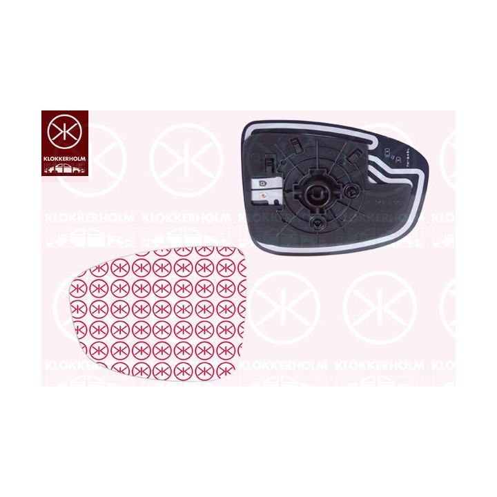 Veidrodėlio stiklas, išorinis veidrodėlis KLOKKERHOLM 34811062
