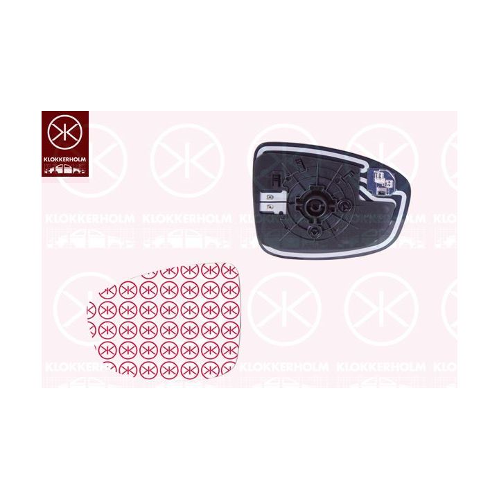 Veidrodėlio stiklas, išorinis veidrodėlis KLOKKERHOLM 34811063