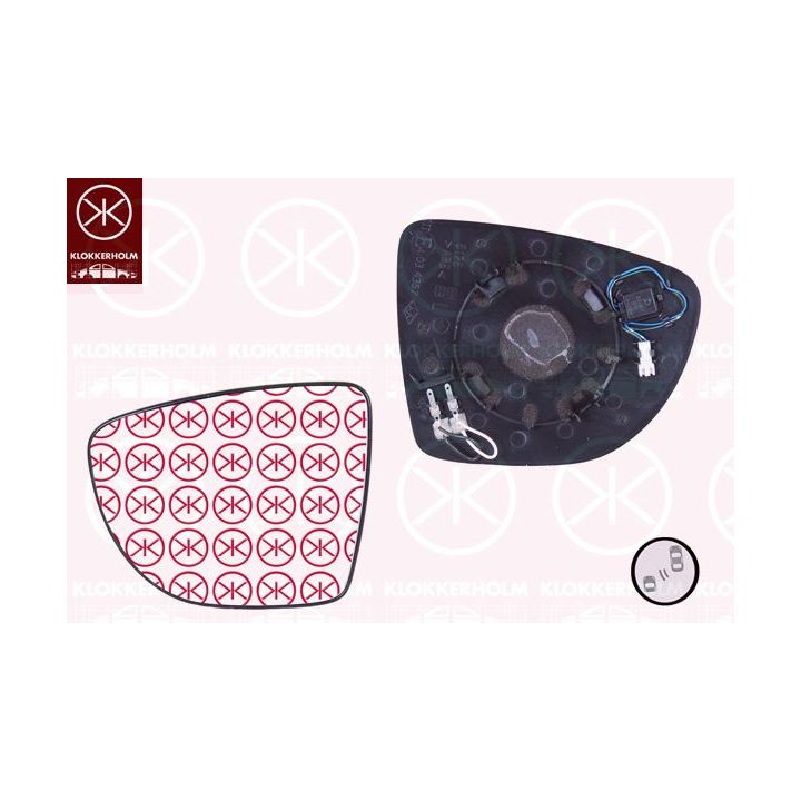 Veidrodėlio stiklas, išorinis veidrodėlis KLOKKERHOLM 60341063